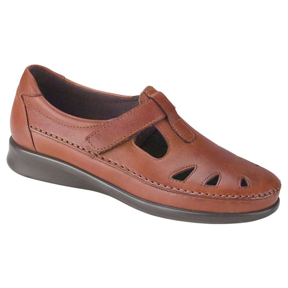 SAS Roamer Chestnut Brown Slip On Loafer Womens 7.5N Comfort Shoes New - Picture 2 of 12